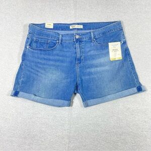 Levi Strauss Signature Gold Denim Shorts Women's 16 Blue Mid Rise Cuffed NWT
